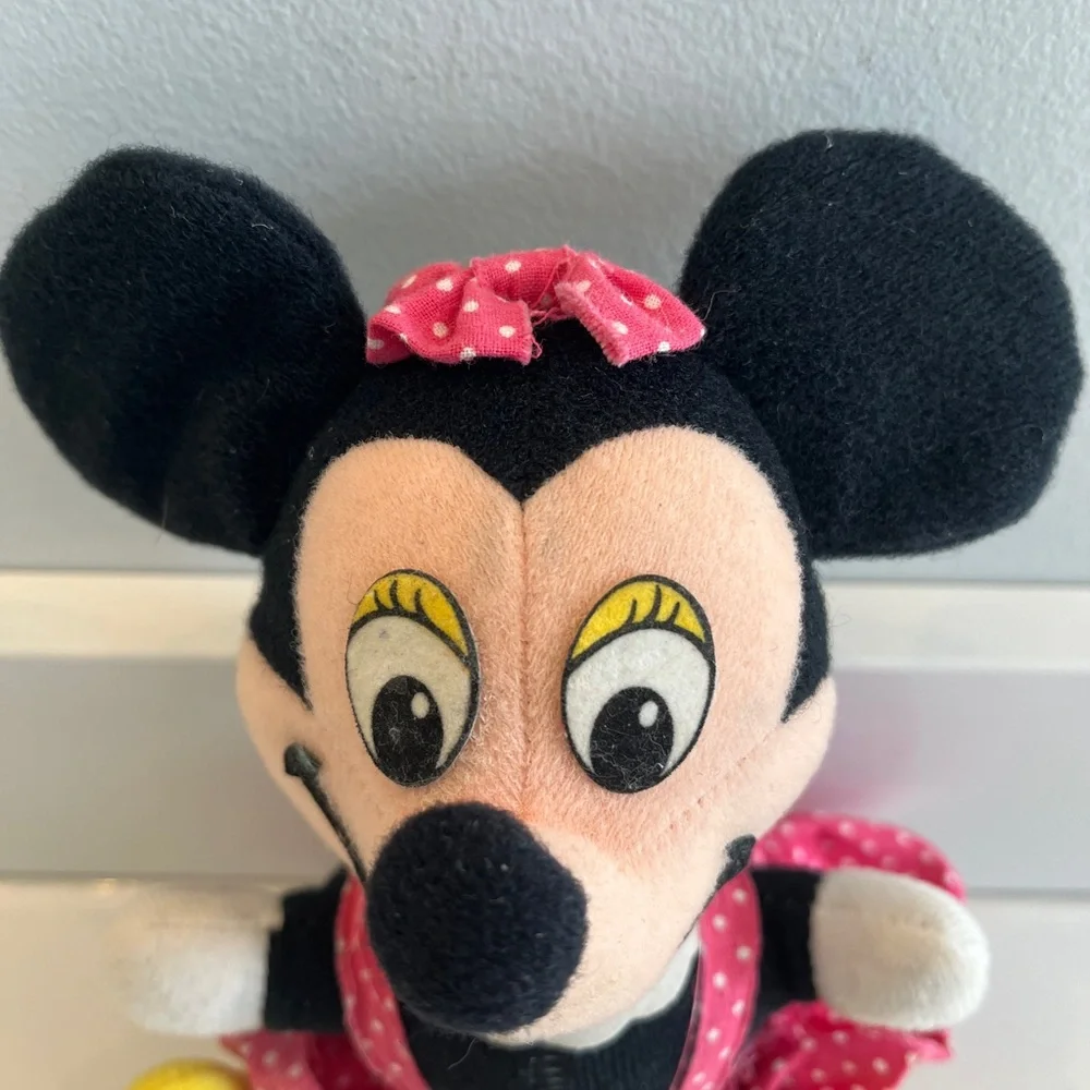 Vintage Disney Minnie Mouse Plush - Black, Pink, Yellow